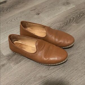 Charix Brown Leather Slip Ons